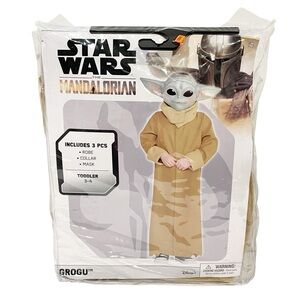 Star Wars The Mandalorian‎ Grogu Toddler 3-4 3pc Brown Robe Costume Disney NEW